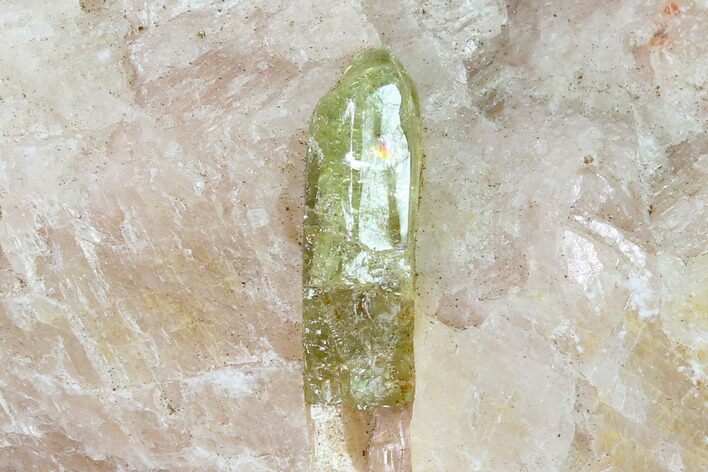 Yellow-Green Fluorapatite Crystal in Calcite - Ontario, Canada #137105